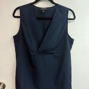 Banana Republic Women's Sleeveless Navy Blue V-Neck Blouse Sz M Preowned